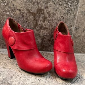 Miz Mooz Vibrant Red Heeled Boots
